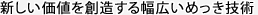 新しい価値を創造する幅広いめっき技術